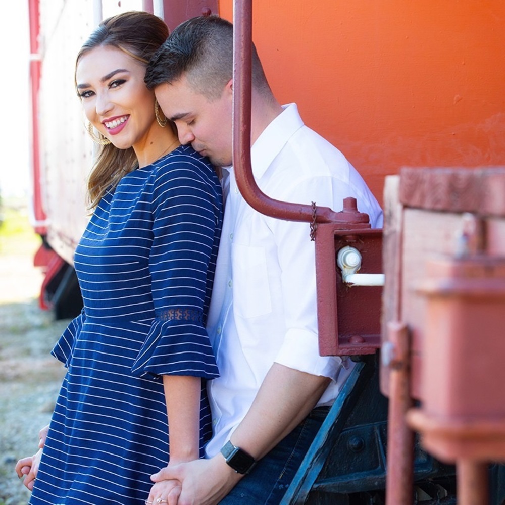 Navy and white stripped dress
